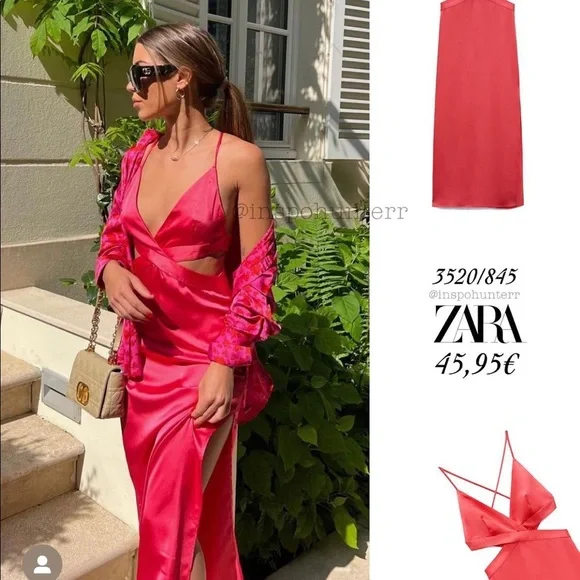 Zara | Dresses | Zara Satin Effect Cut Out Dress | Poshmark Zara | Dresses | Zara Satin Effect Cut Out Dress | Poshmark
